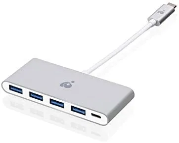IOGEAR USB-C to 4 Port USB-A Hub - USB-C 60W Pass Through - Compatible wi/Thunderbolt 3 - Type-A Port (5Gbps) - GUH3C4PD