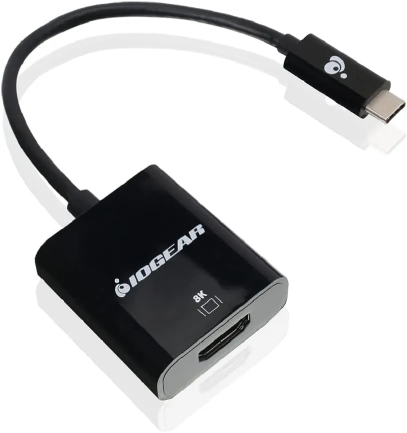 IOGEAR USB Type-C to 8K HDMI Adapter, 8K @60Hz, True 4K @120Hz, Compatible with All Type C, USB4, Thunderbolt 3 and Thunderbolt 4, GUC3CHD8K