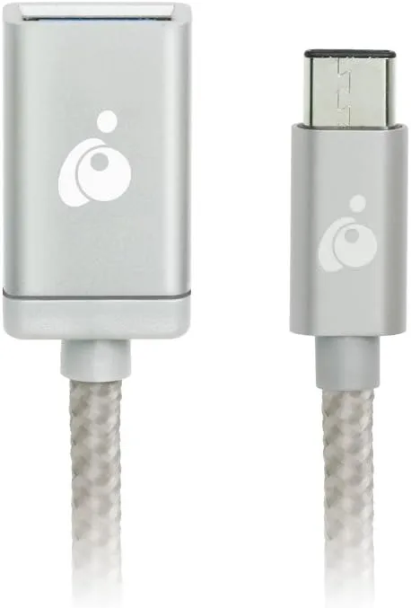 IOGEAR Charge & Sync USB-C to USB Type-A Adapter, Silver, G2LU3CAF10-SIL