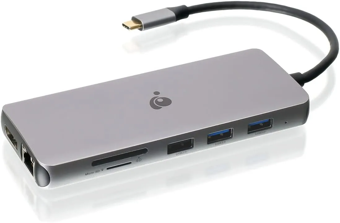 IOGEAR USB-C Triple Display Dock Station - 4K 60Hz - 2 HDMI - 1 DisplayPort - 2 USB2 - 2 USB3 - Ethernet - 3.5mm Audio