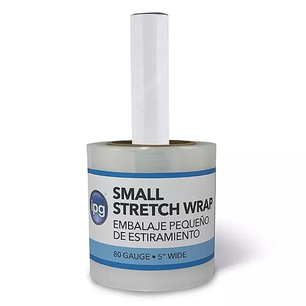 IPG Bundle Wrap Stretch Film, 5" x 1000 ft, (Single Roll With Handle) 5" x 1000 ft With Handles