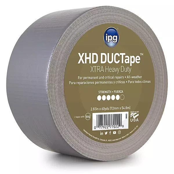 IPG XHD DUCTape, Extra Heavy Duty Duct Tape, 2.83" x 60 yd, Silver (Single Roll) 2.83" x 60 yd Extra Heavy Duty Single Roll