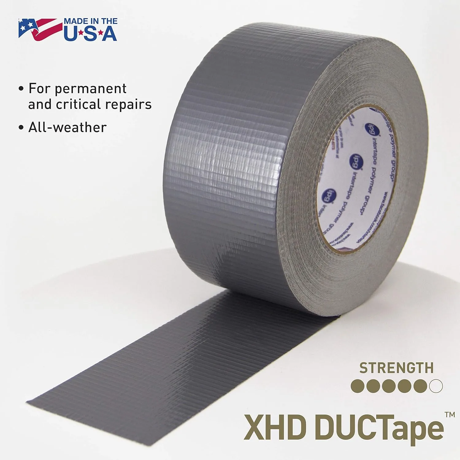 IPG XHD DUCTape, Extra Heavy Duty Duct Tape, 2.83" x 60 yd, Silver (Single Roll) 2.83" x 60 yd Extra Heavy Duty Single Roll