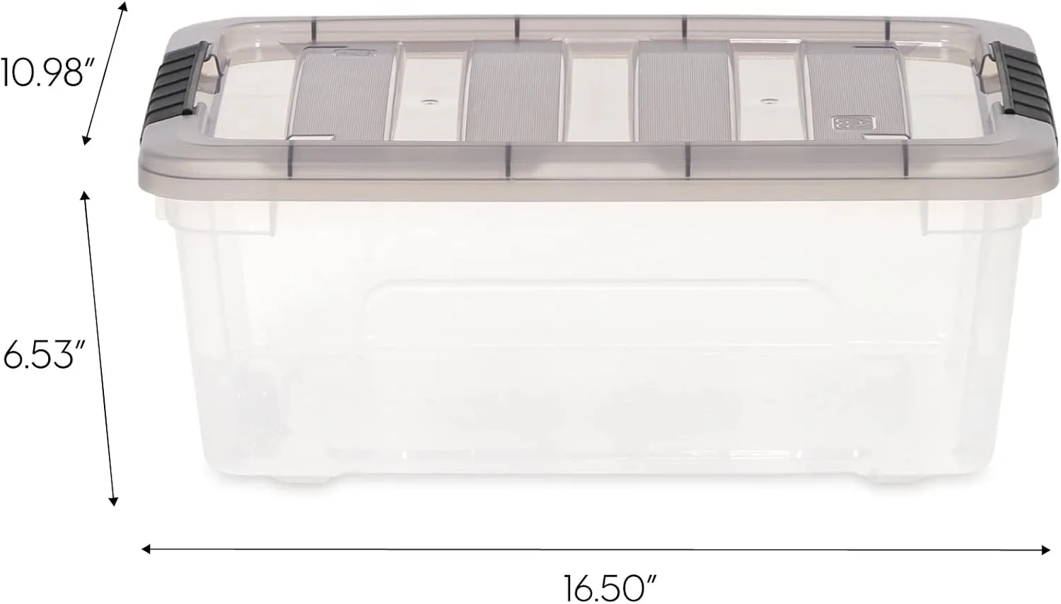 IRIS USA 13 Quart Stack & Pull Clear Storage Box, Gray, 8 Pack