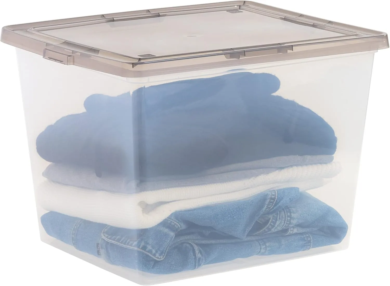 IRIS USA 36 Quart Snap Top Plastic Storage Bin, 6 Pack