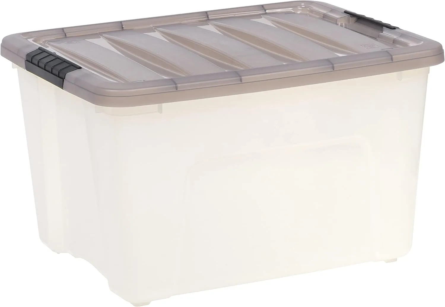 IRIS USA 40 Quart Stack & Pull Clear Storage Box, Gray, 5 Pack