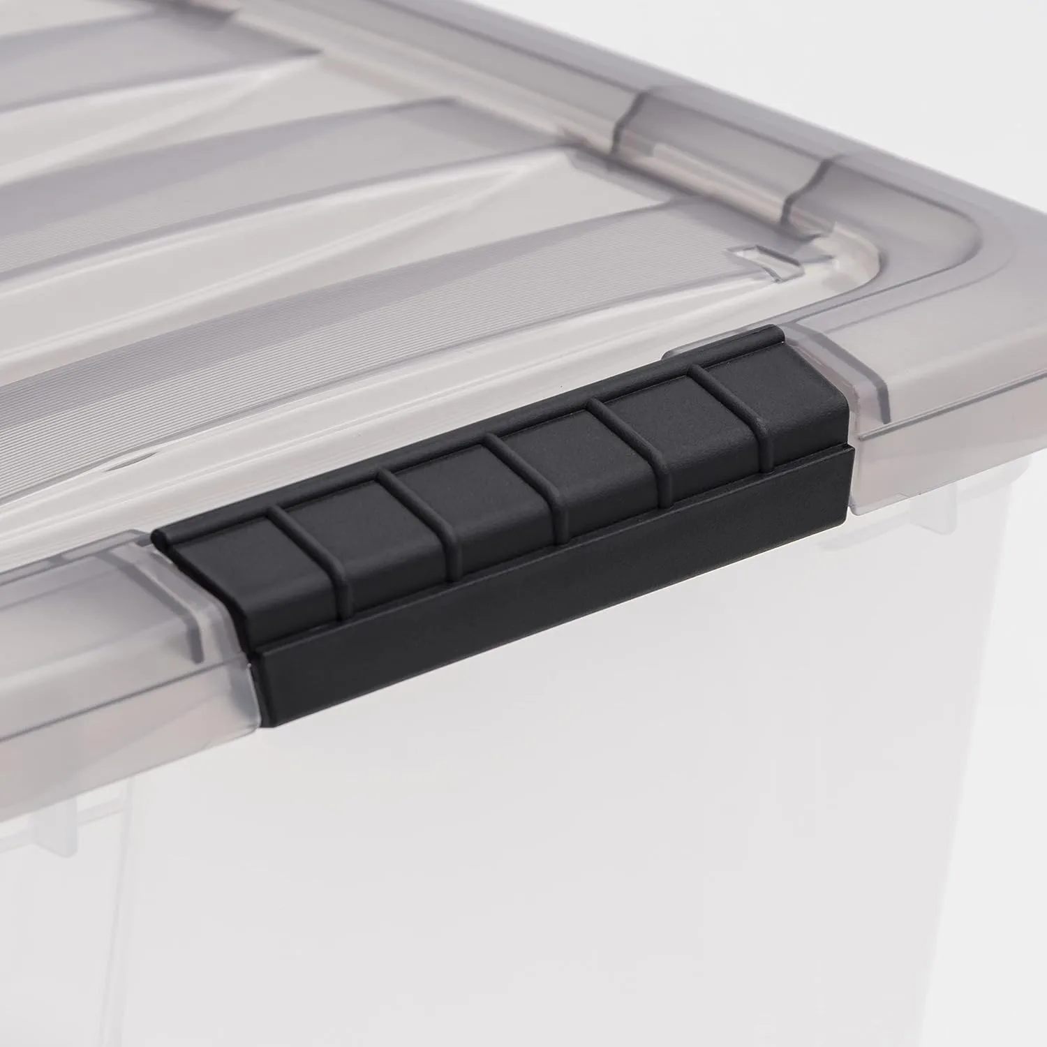 IRIS USA 40 Quart Stack & Pull Clear Storage Box, Gray, 5 Pack