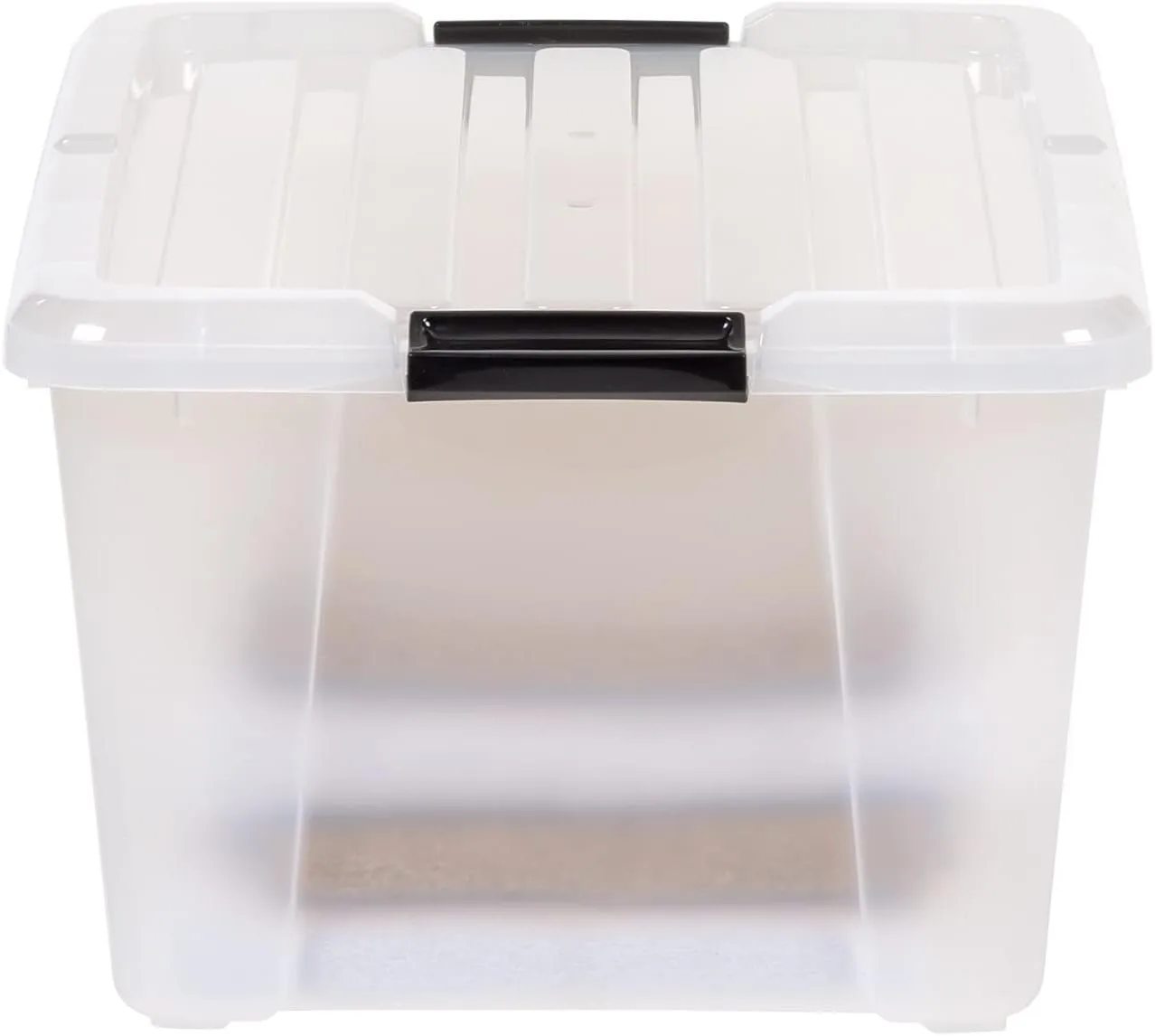 IRIS USA 45 Quart Plastic Storage Container Bin with Latching Lid, Clear, 4 Pack
