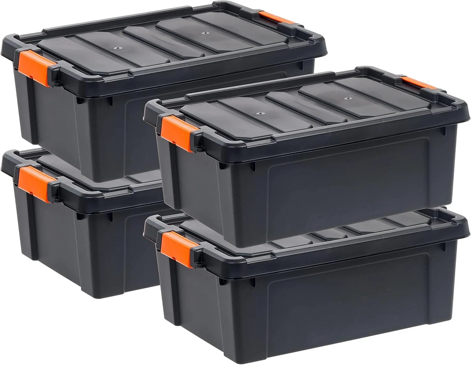 IRIS Heavy Duty Plastic Storage Bins with Durable Lid and Secure Latching Buckles (47 qt. - 4 Pack)