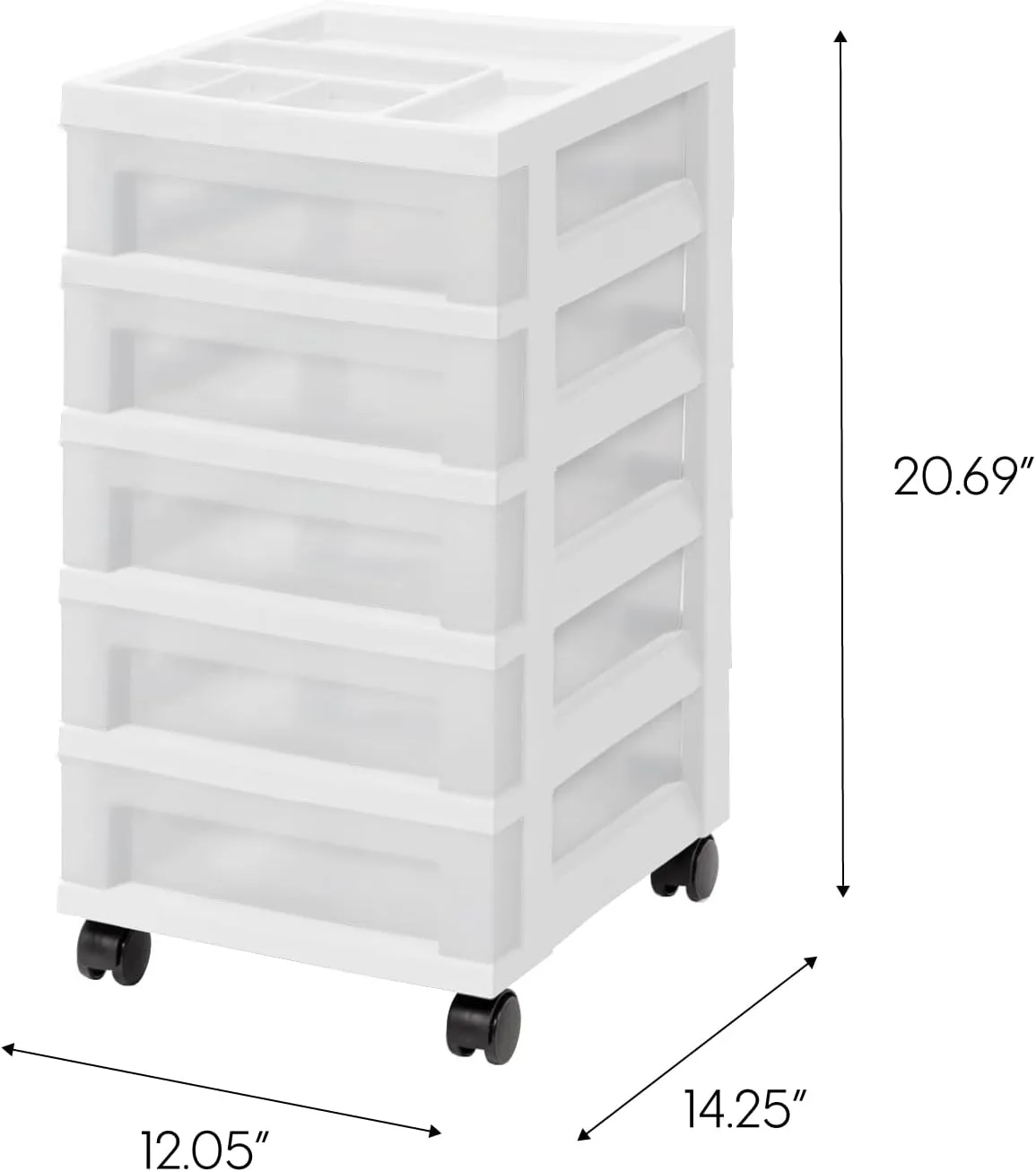 IRIS Storage Cart with Organizer Top