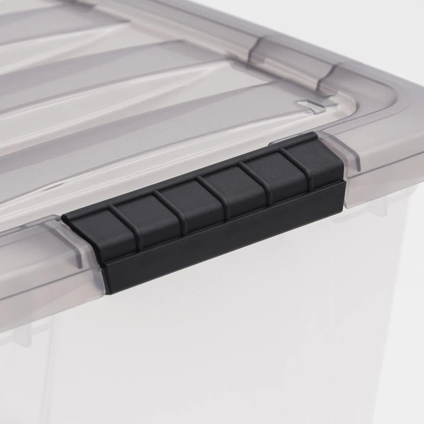 IRIS USA 53 Quart Stack & Pull Clear Storage Box, Gray, 5 Pack