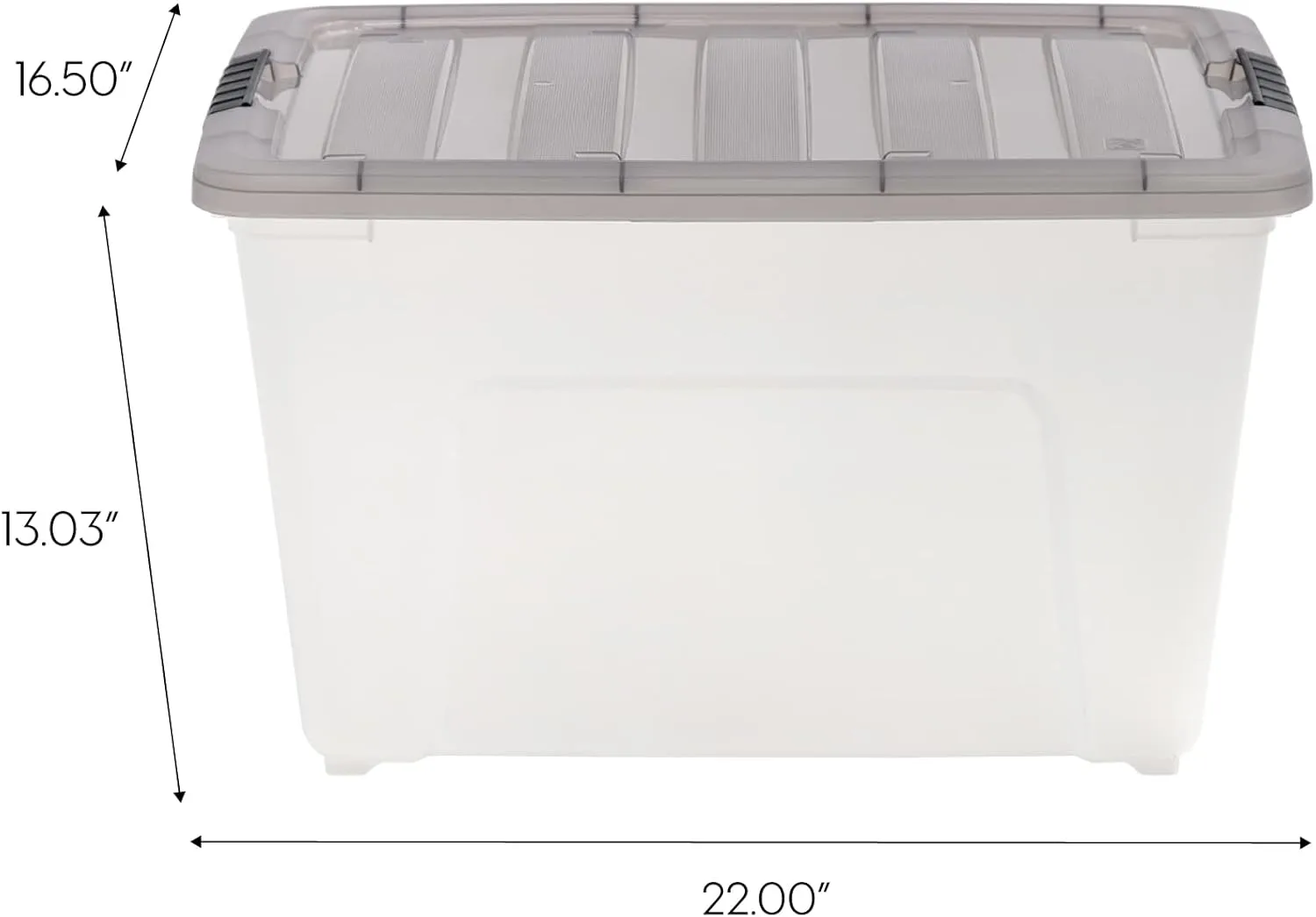 IRIS USA 53 Quart Stack & Pull Clear Storage Box, Gray, 5 Pack