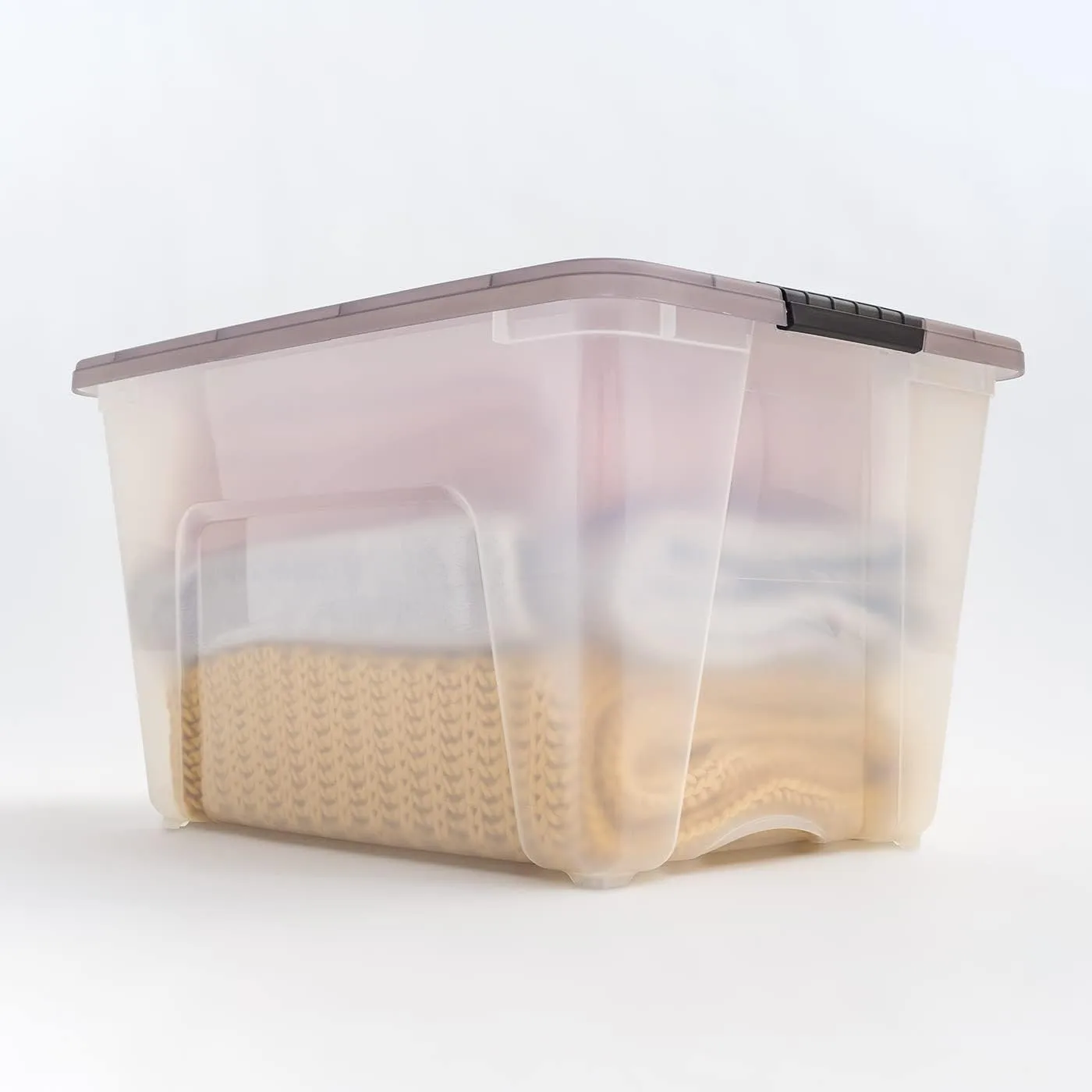 IRIS USA 53 Quart Stack & Pull Clear Storage Box, Gray, 5 Pack