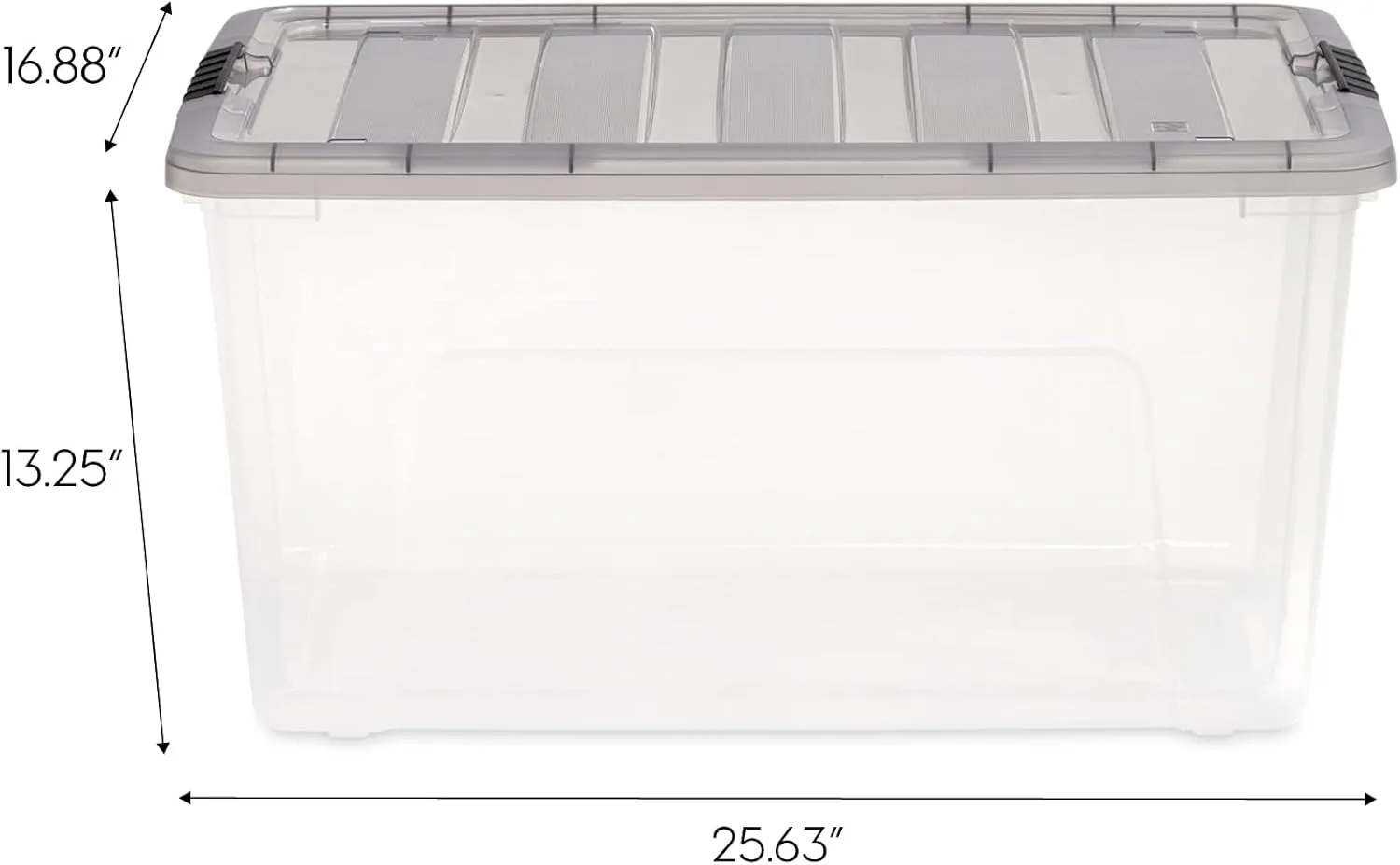 IRIS USA 72 Quart Stack & Pull Clear Storage Box, Gray, 3 Pack
