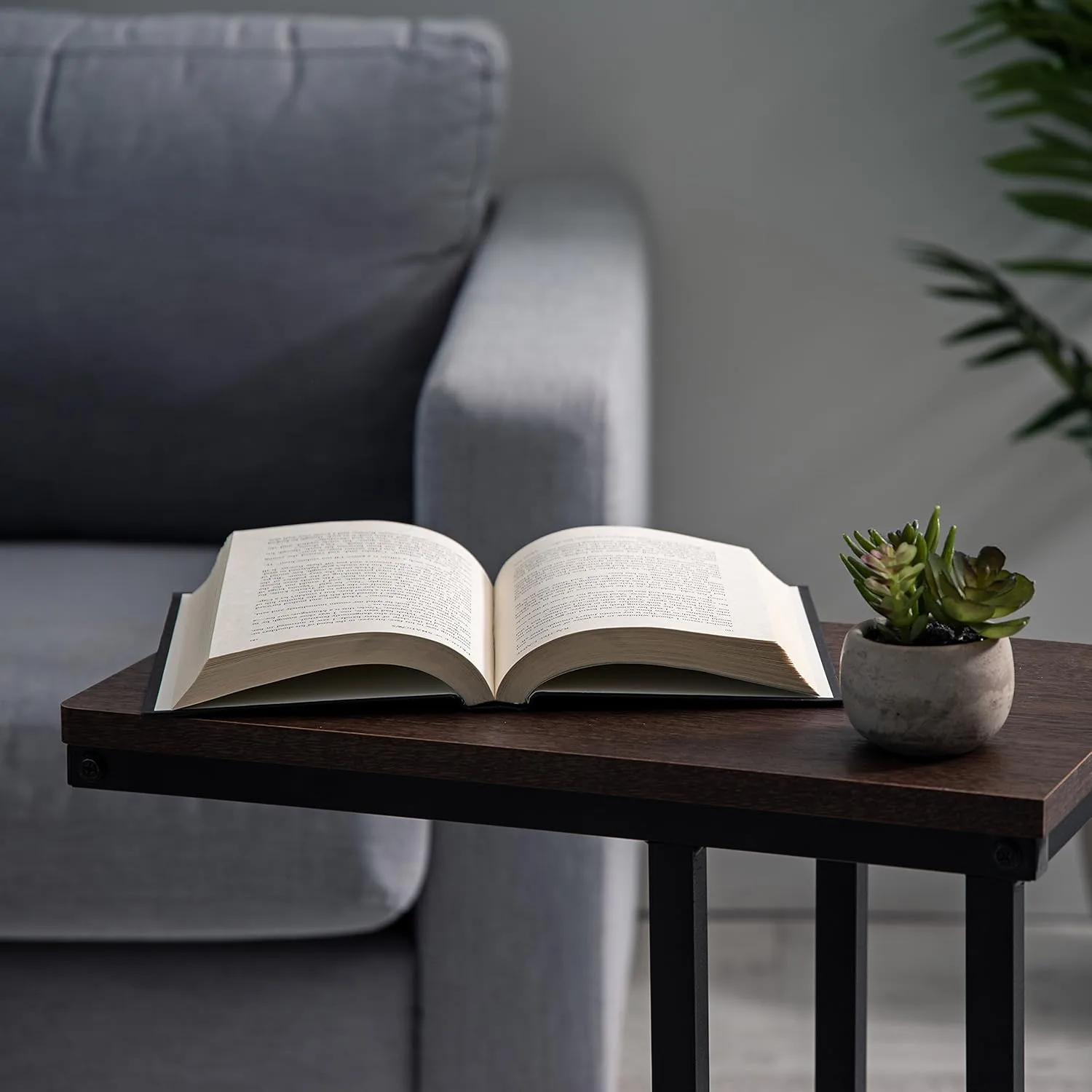 IRIS USA Wood and Metal Frame Side Table, Accent Sofa End Table Coffee Snack, Bedroom Night Stand, Living Room Computer Desk