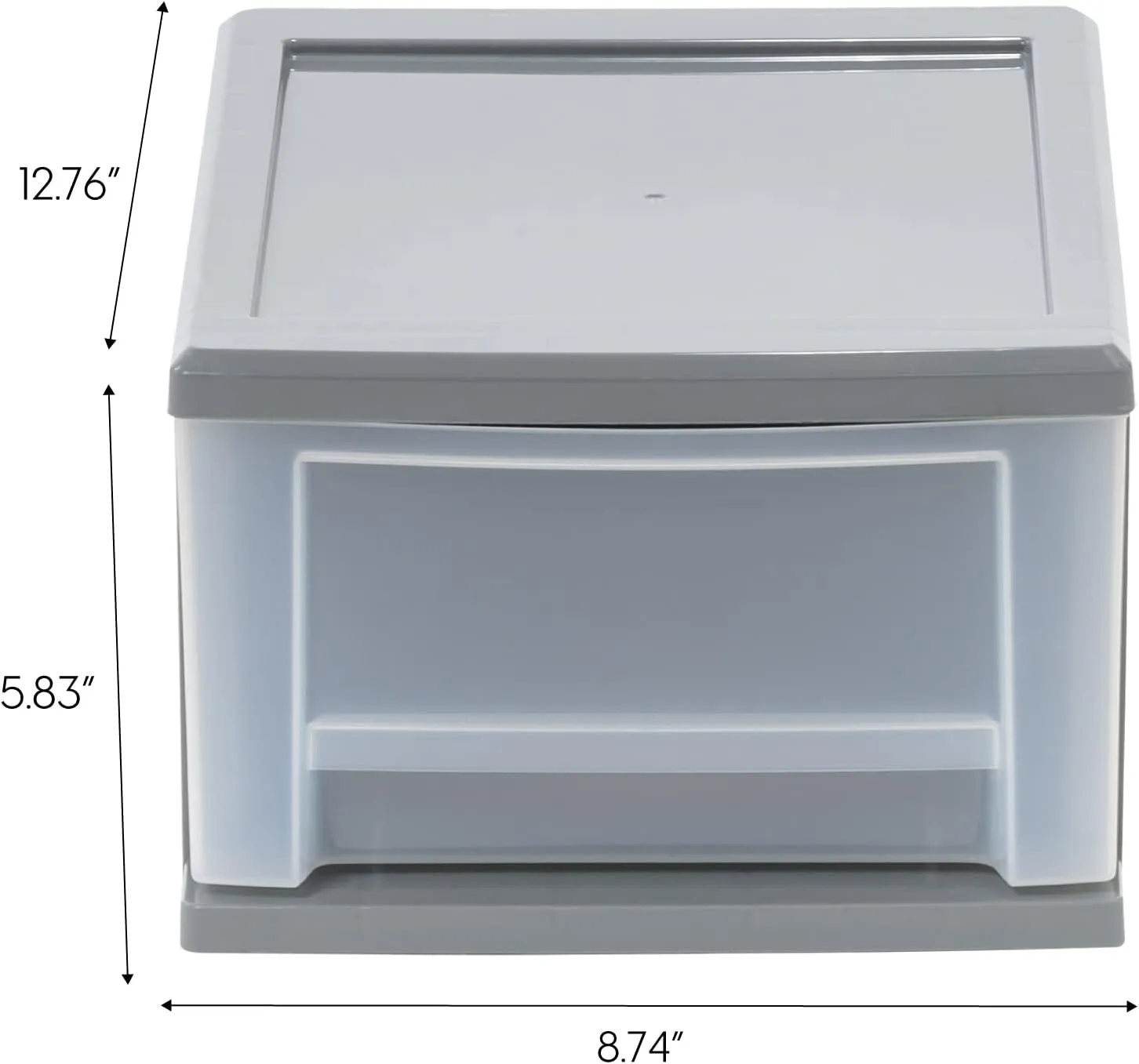 Iris Stackable Storage Bins With Drawers, 5-13/16inH x 8-3/4inW x 12-3/4inD, Gray, Set Of 5 Bins