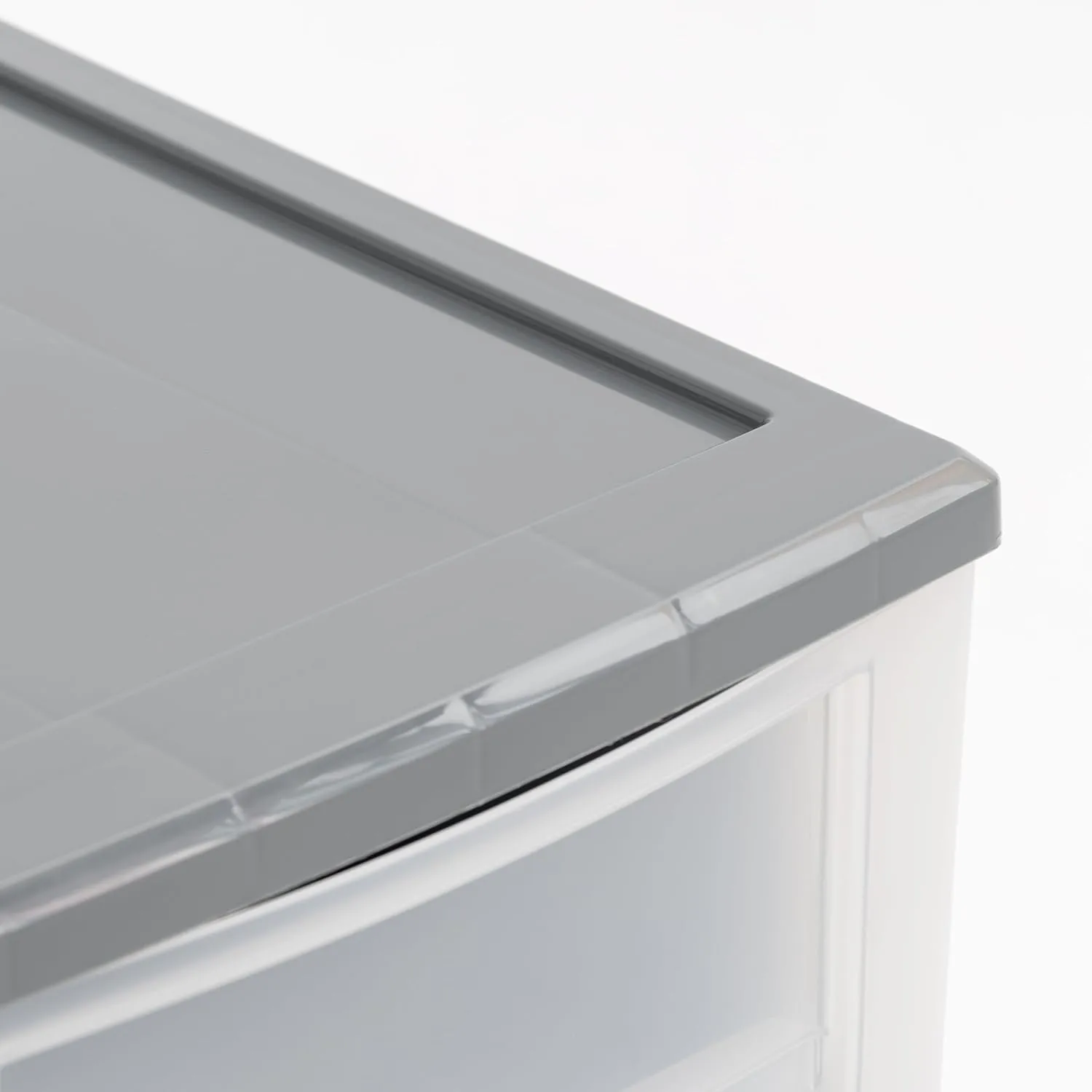 Iris Stackable Storage Bins With Drawers, 5-13/16inH x 8-3/4inW x 12-3/4inD, Gray, Set Of 5 Bins