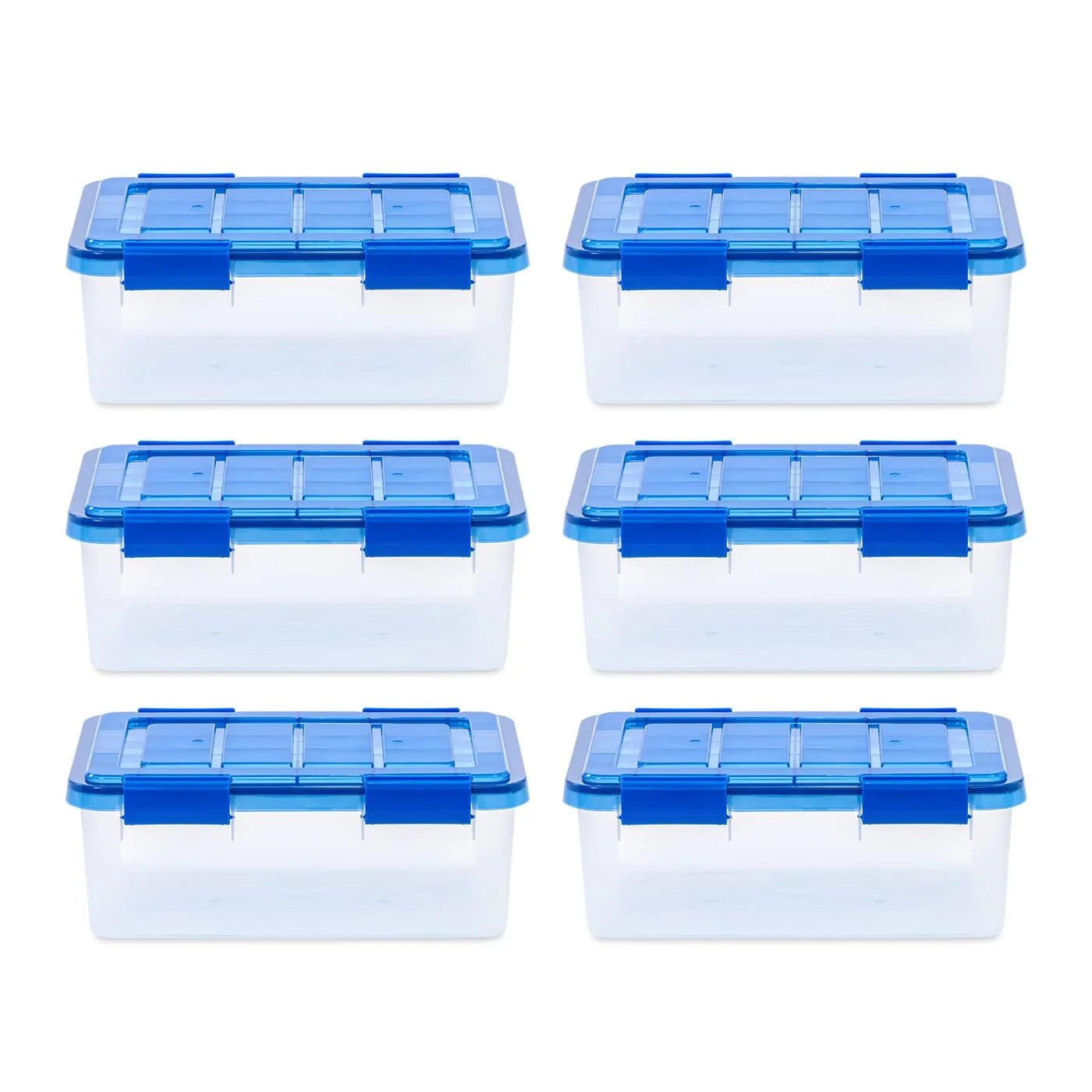 IRIS USA 6Pack 19qt WEATHERPRO Airtight Plastic Storage Bin with Lid and Seal and Secure Latching Buckles