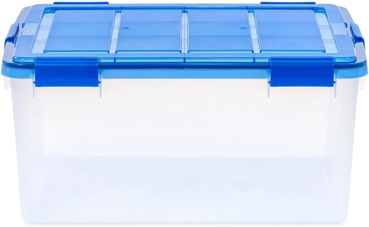Iris Ultimate Weatherpro Storage Boxes, 23-5/8inL x 20-1/16inW x 16-3/16inH, 60 Qt, Clear, Set Of 4 Boxes