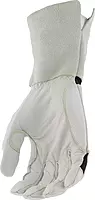 IRONCAT 9073 Premium Split Goatskin Leather Gloves – White/Black Large, 13 in. TIG Welding Gloves w/ Keystone Thumb