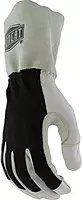 IRONCAT 9073 Premium Split Goatskin Leather Gloves – White/Black Large, 13 in. TIG Welding Gloves w/ Keystone Thumb