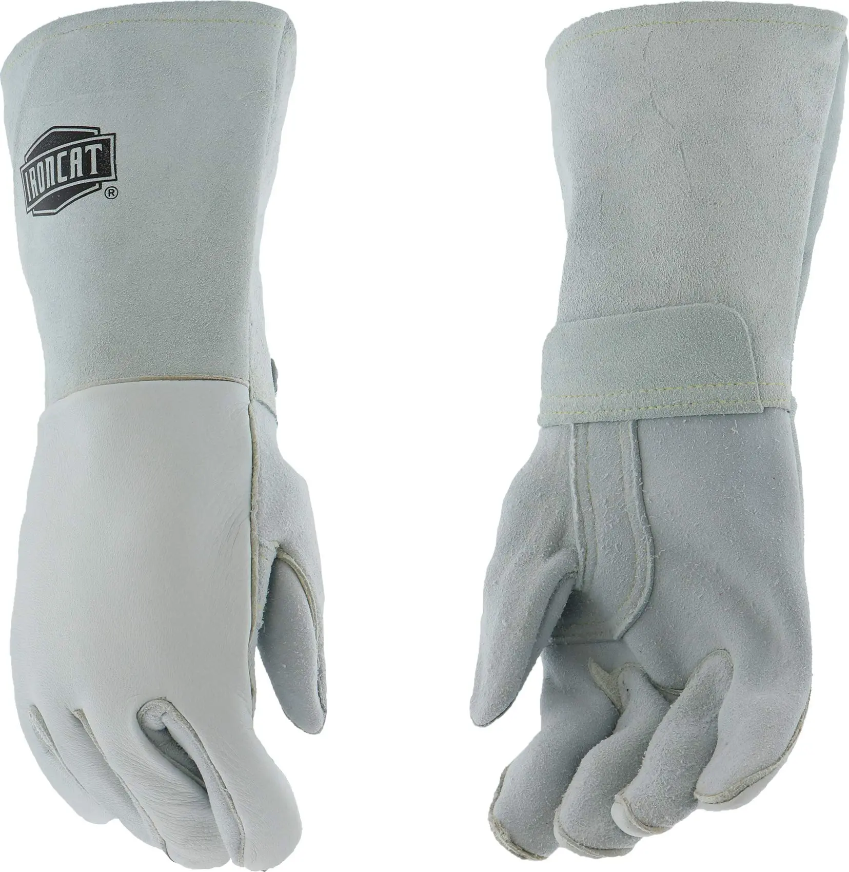 IRONCAT Premium Grade Top Grain Elkskin Leather Welder's Glove, Cotton/Foam Lining, Gauntlet Cuff