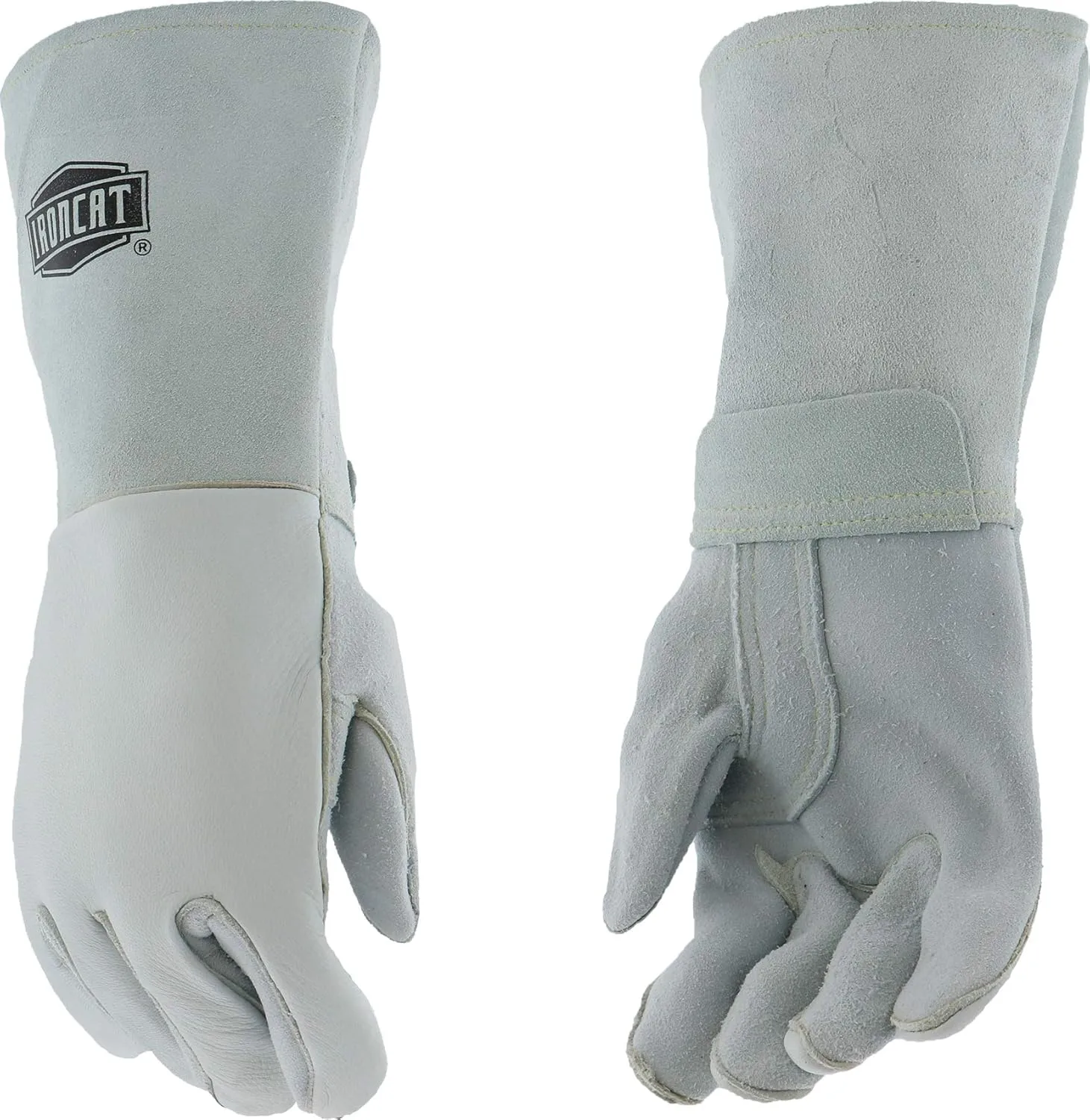 IRONCAT Premium Grade Top Grain Elkskin Leather Welder's Glove, Cotton/Foam Lining, Gauntlet Cuff