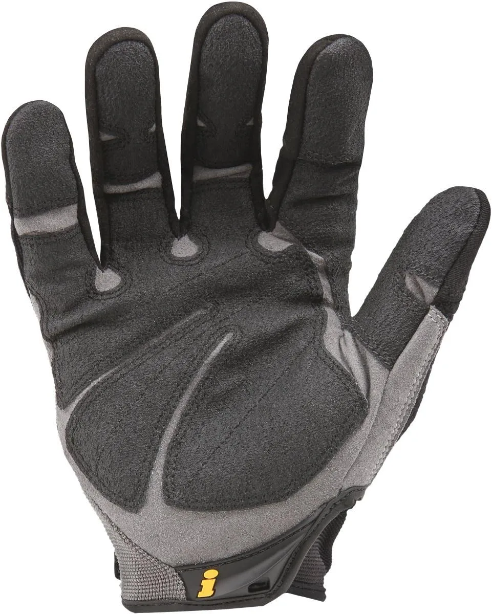 Ironclad Heavy Utility Work Gloves HUG, High Abrasion Resistance, X-Large, Black & Grey (1 Pair)