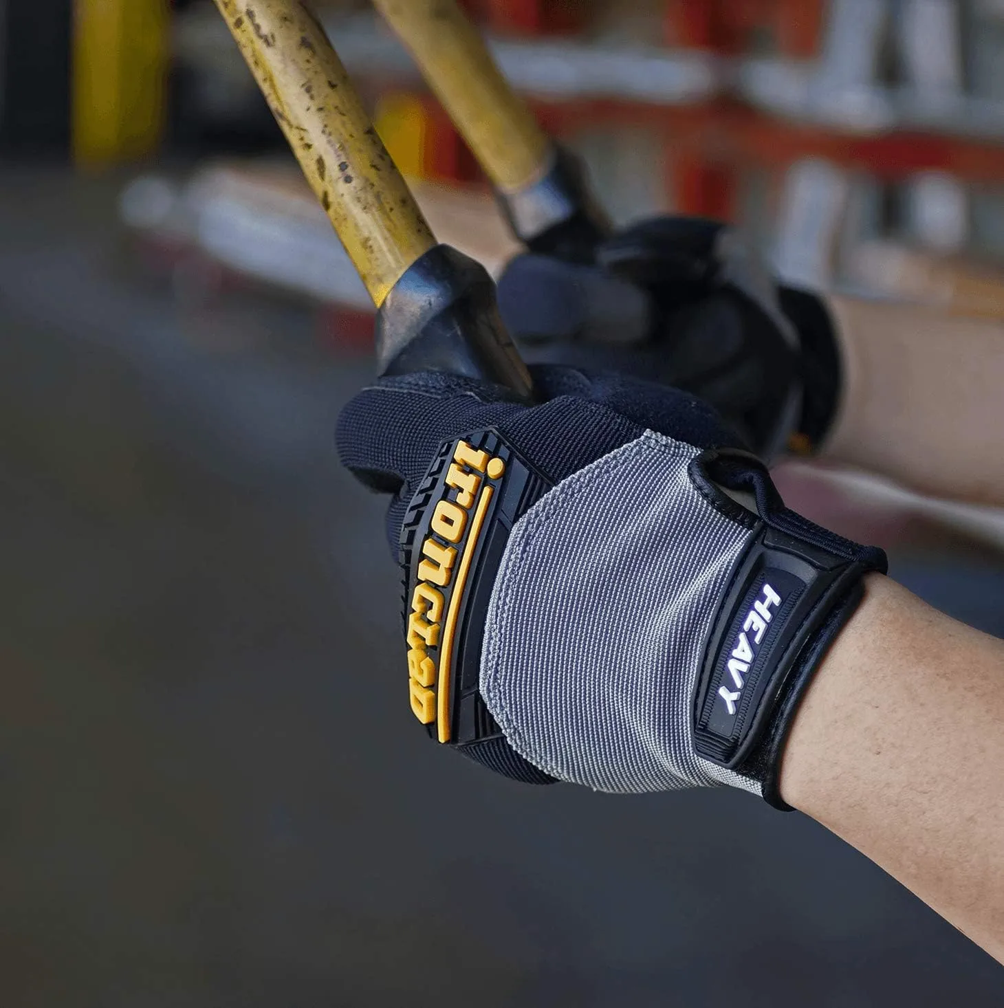 Ironclad Heavy Utility Work Gloves HUG, High Abrasion Resistance, X-Large, Black & Grey (1 Pair)
