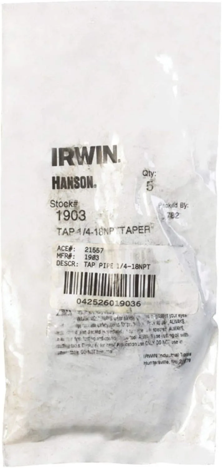 IRWIN NPT Tap for Tap Die Extraction, 1/4-Inch, 18 NPT(1903ZR) Pack of 1