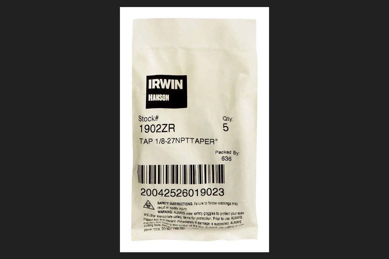 IRWIN Hanson 1902ZR Tap 1/8"-27Npt Taper, for Tap Die Extraction