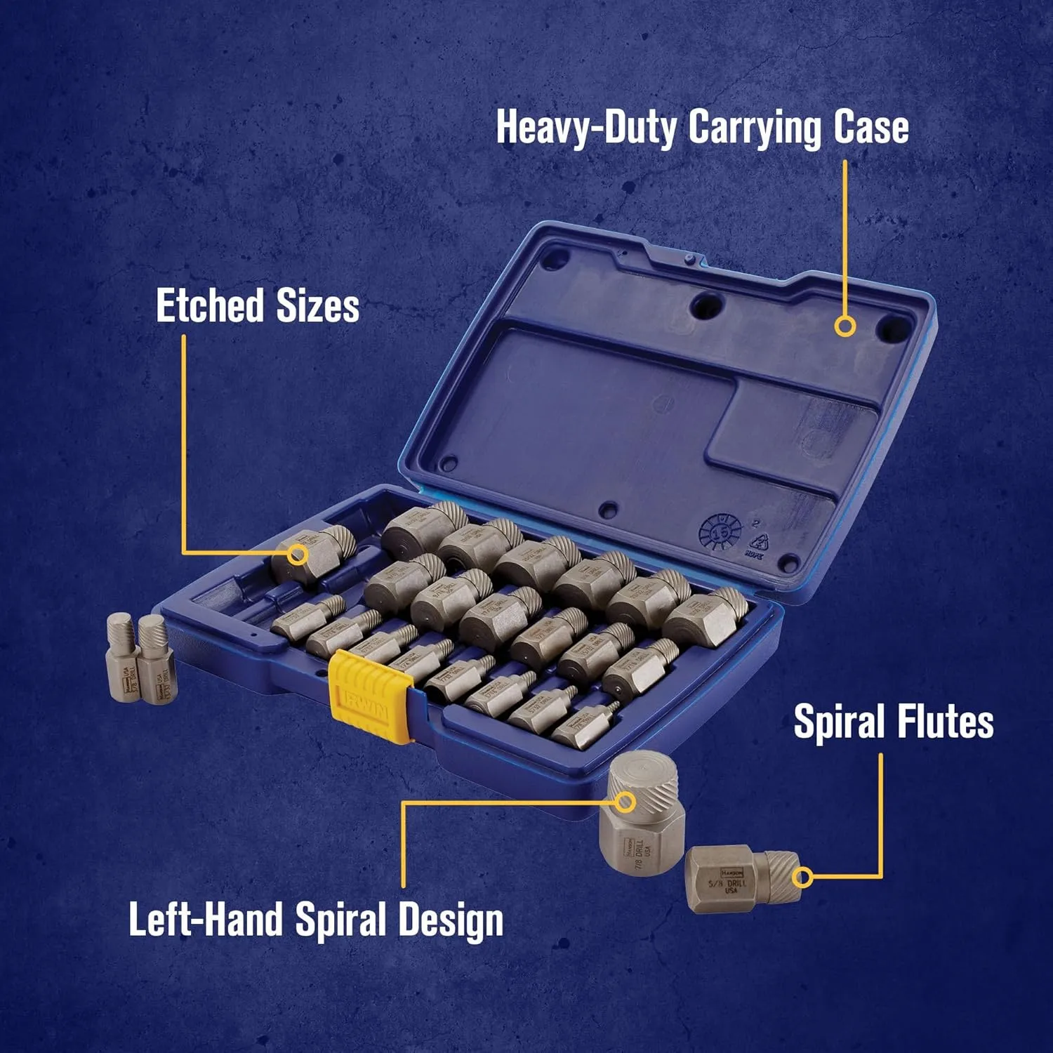 IRWIN Screw Extractor Set, Hex Head, Multi-Spline, 25-Piece (53227)