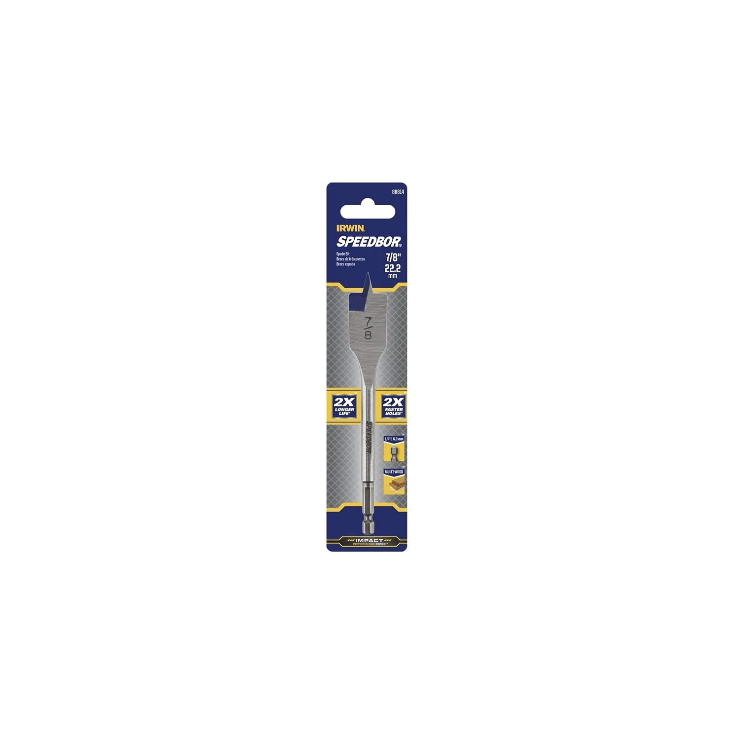 Irwin Speedbor 88814 7/8" Speedbor® 2000 Standard Length Flat Wood Boring Bit