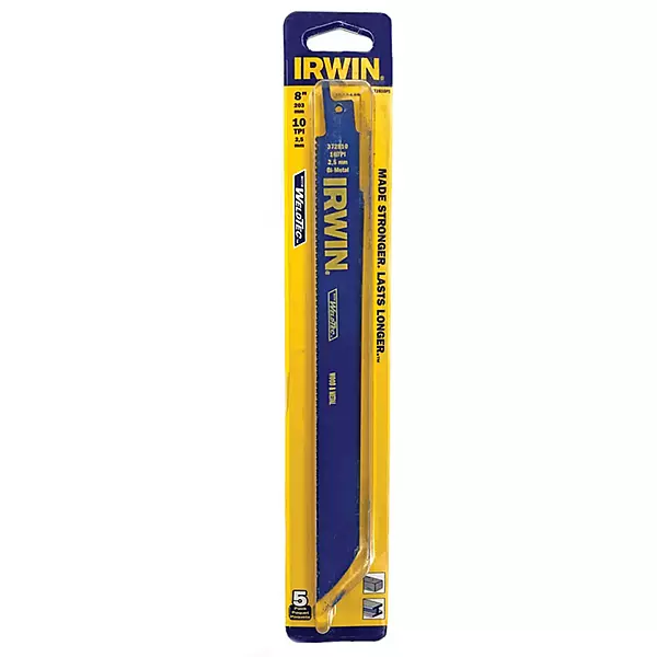 IRWIN 8" RECIPROCATING SAW BLADE 10 TPI 5/PK