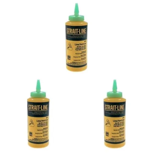 IRWIN Tools STRAIT-LINE 64907 High-Visibility Marking Chalk, 8-ounce, Green (64907) (Pack of 3)