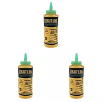 IRWIN Tools STRAIT-LINE 64907 High-Visibility Marking Chalk, 8-ounce, Green (64907) (Pack of 3)
