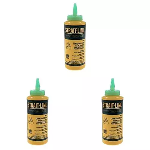 IRWIN Tools STRAIT-LINE 64907 High-Visibility Marking Chalk, 8-ounce, Green (64907) (Pack of 3)