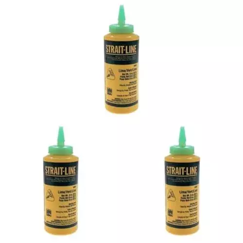 IRWIN Tools STRAIT-LINE 64907 High-Visibility Marking Chalk, 8-ounce, Green (64907) (Pack of 3)