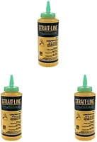 IRWIN Tools STRAIT-LINE 64907 High-Visibility Marking Chalk, 8-ounce, Green (64907) (Pack of 3)