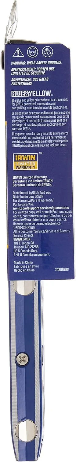 Irwin 1794153 250 Magnetic Torpedo Level, 9-Inch, Blue