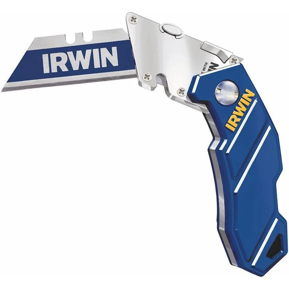 IRWIN Utility Knife, Folding (2089100), Blue Blue 1 Count (Pack of 1)