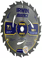 IRWIN Tools MARATHON Carbide Corded Circular Saw Blade, 6 1/2-inch, 7 1/4-inch 18T (24028)