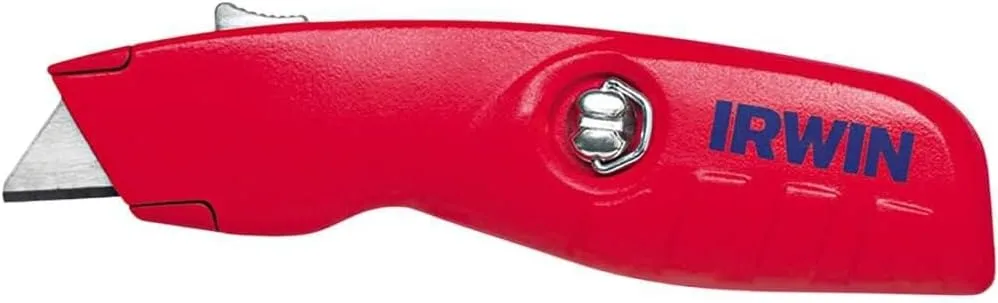 IRWIN Utility Knife, Self-Retracting for Safety (2088600), Red