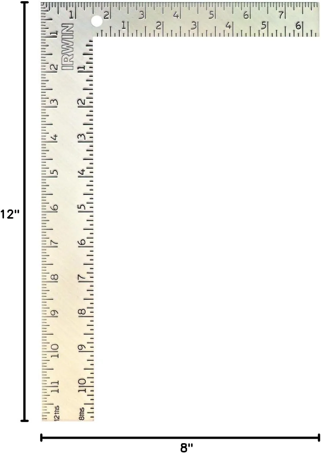IRWIN Tools Carpenter Square, Steel, 8-Inch by 12-Inch (1794462), Silver