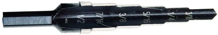 Irwin Tools IRWIN Unibit #21 13/16-Inch to 1-3/8-Inch Step-Drill Bit, 1/2-Inch Shank (10221), Black