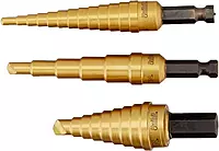 Irwin Tools IRWIN Unibit 502T Step Drill Bit Set with Nylon Pouch, Titanium Nitride Coated, 3pc (15502)