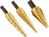 Irwin Tools IRWIN Unibit 502T Step Drill Bit Set with Nylon Pouch, Titanium Nitride Coated, 3pc (15502)