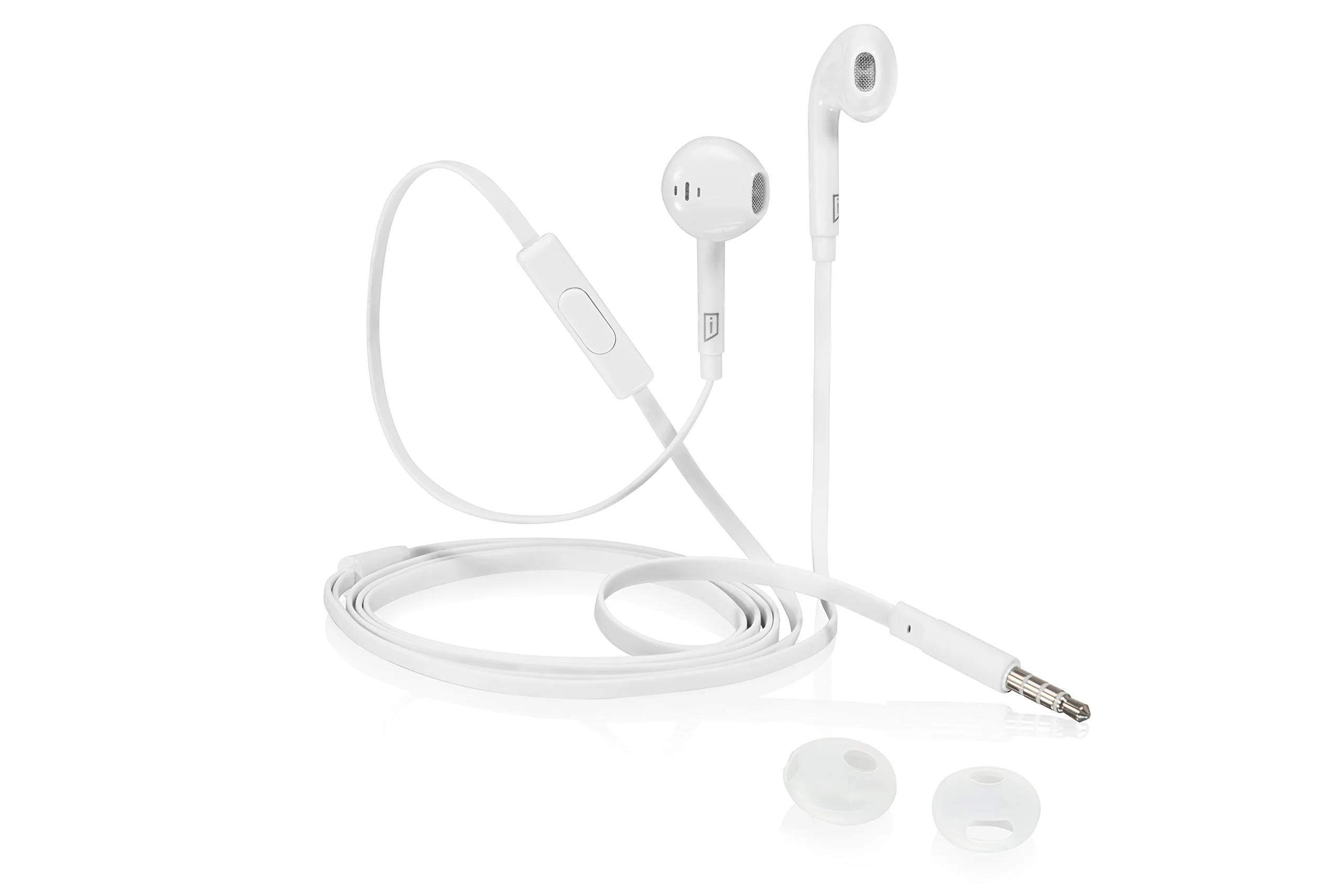 Tangle Free Earbuds for Tablets, Laptops, iPhones, White (AEH036CAI)