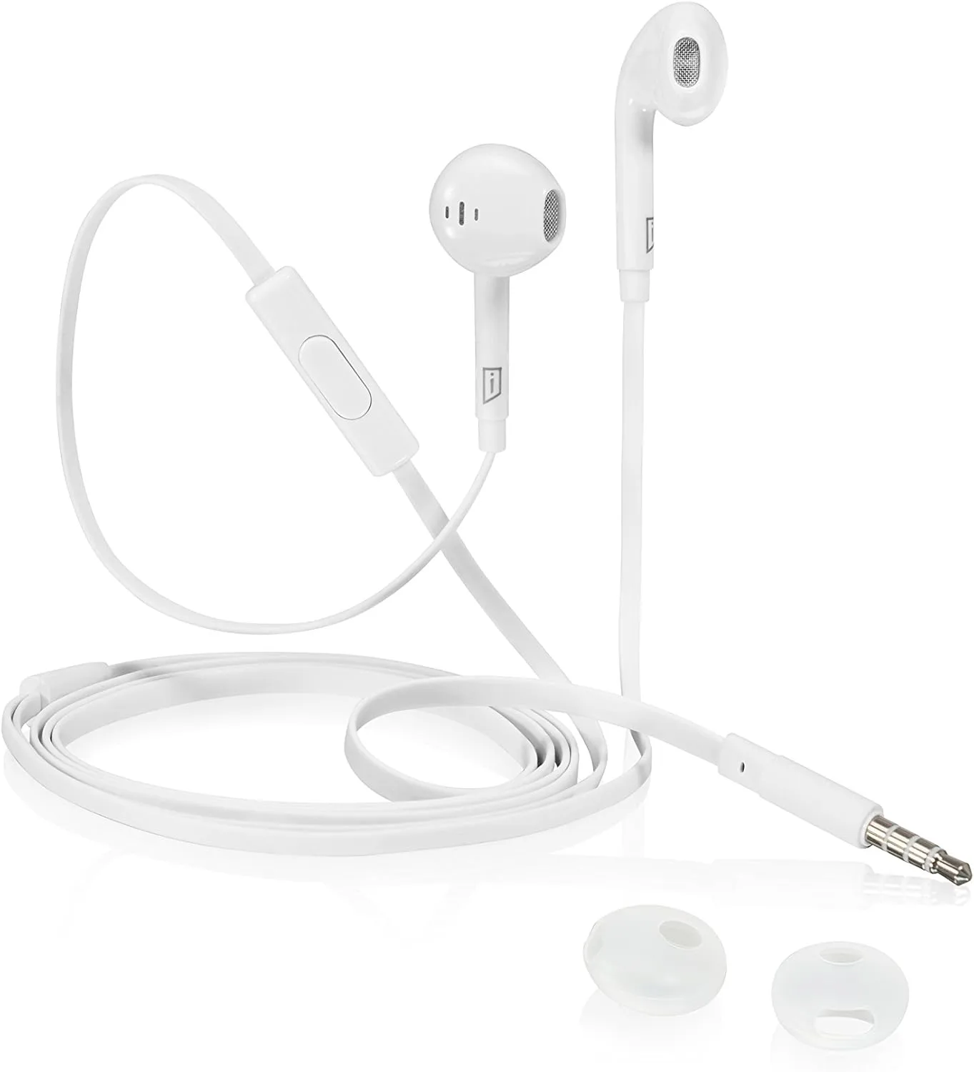 Tangle Free Earbuds for Tablets, Laptops, iPhones, White (AEH036CAI)