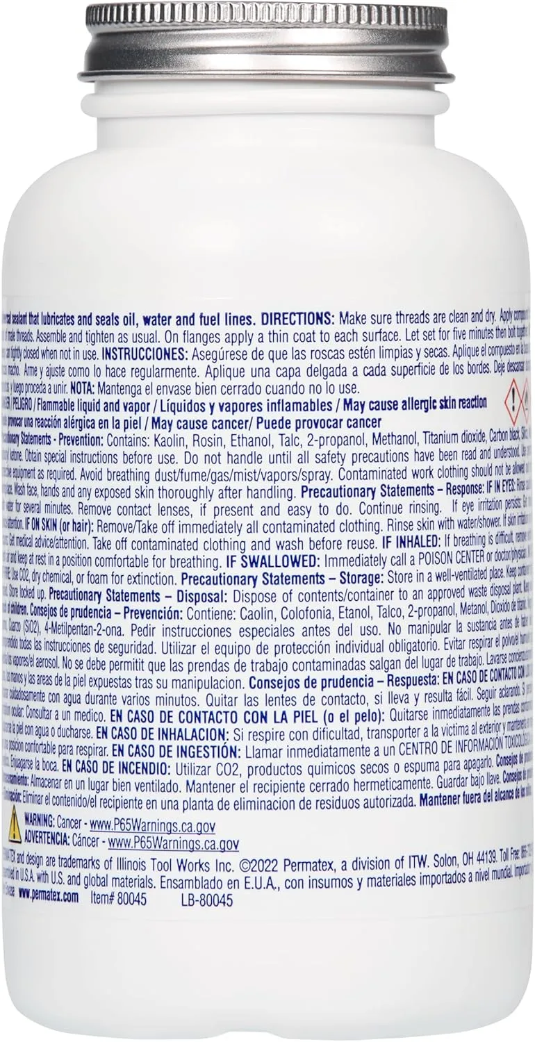 Permatex 80045 Pipe Joint Compound, 16.2 oz. Bottle 16 Ounce Bottle